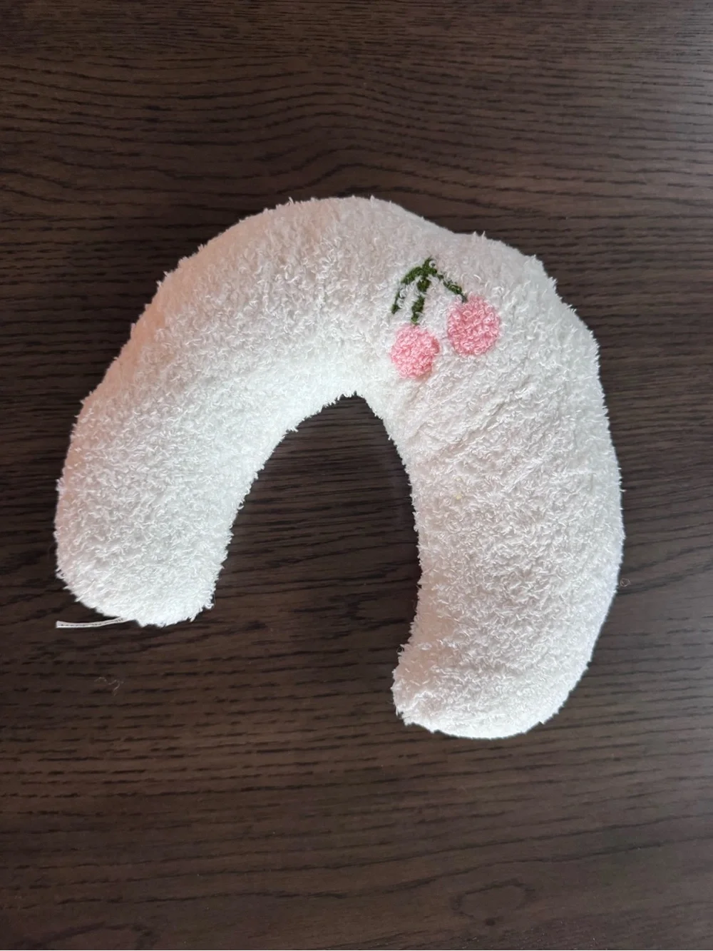 BRAND NEW! Plush White Small Pet Pillow with Pink Cherries